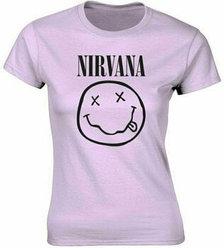 Maglietta Nirvana Maglietta Happy Face Femminile Pink M - 1