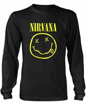 Skjorte Nirvana Skjorte Happy Face Logo Black S - 1