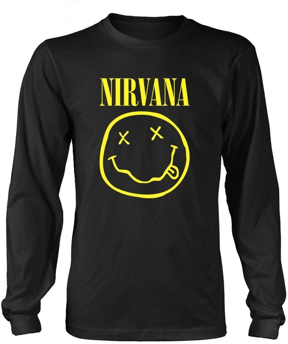 Shirt Nirvana Shirt Happy Face Logo Black 2XL