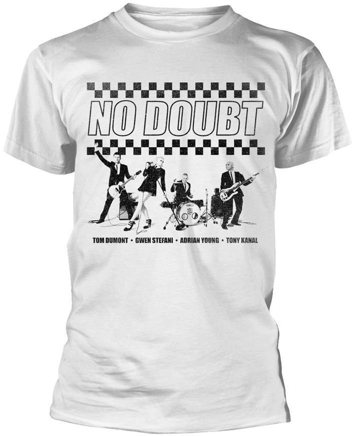 T-Shirt No Doubt T-Shirt Chequer Distressed Herren White M