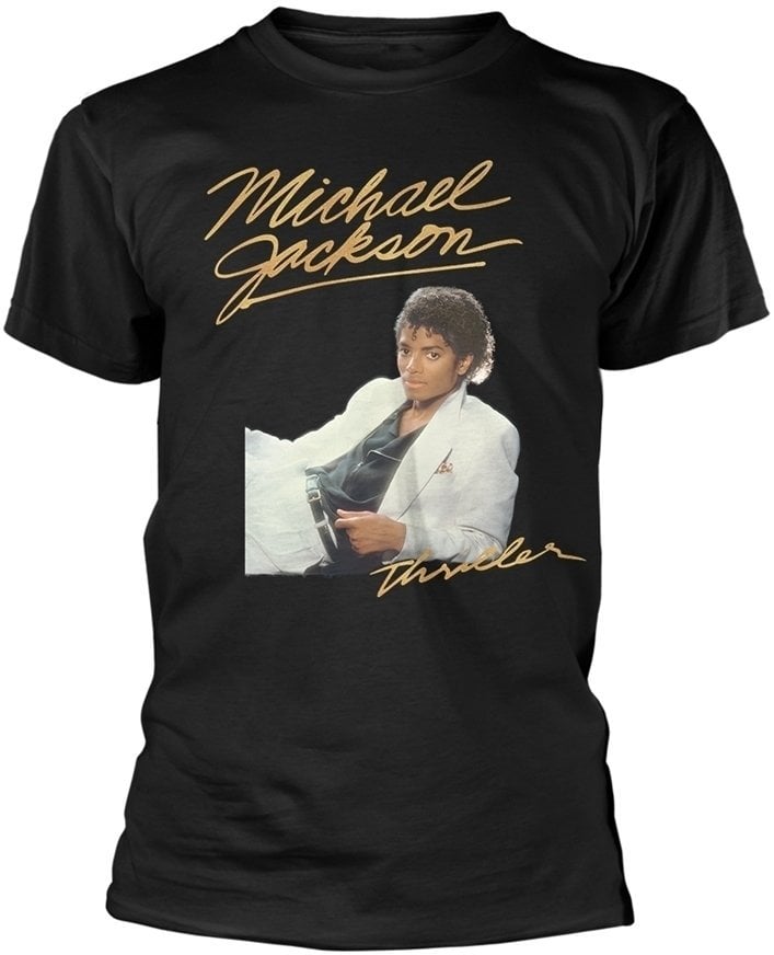 Camiseta de manga corta Michael Jackson Camiseta de manga corta Thriller White Suit Hombre Black 2XL