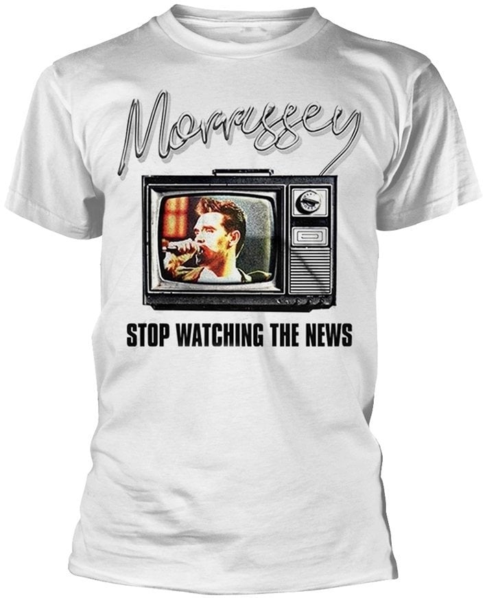 Maglietta Morrissey Maglietta Stop Watching The News Maschile White S