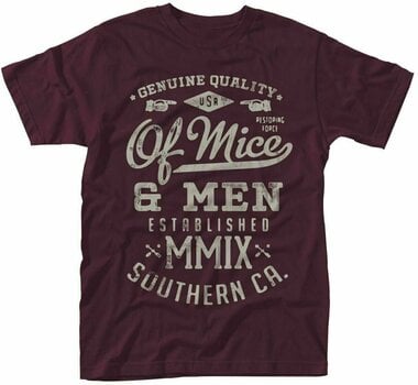 T-Shirt Of Mice And Men T-Shirt Genuine Male Maroon S - 1
