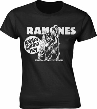 T-shirt Ramones T-shirt Gabba Gabba Hey Cartoon Noir S - 1