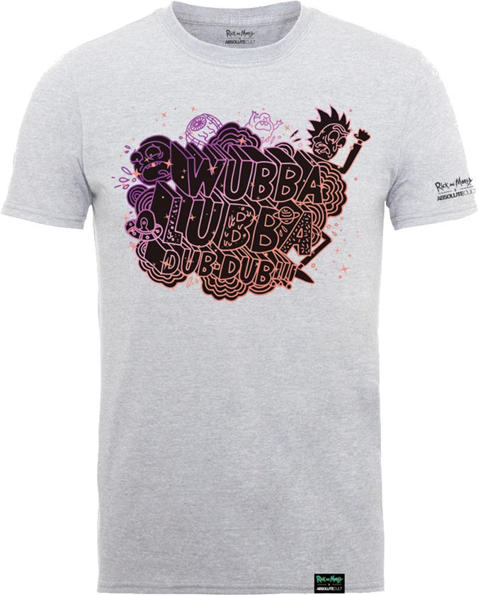 T-Shirt Rick And Morty T-Shirt X Absolute Cult Wubba Lubba Heather Grey M