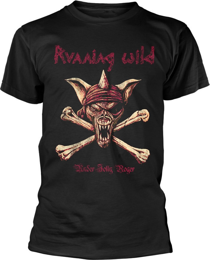 Shirt Running Wild Shirt Under Jolly Roger Crossbones Black L