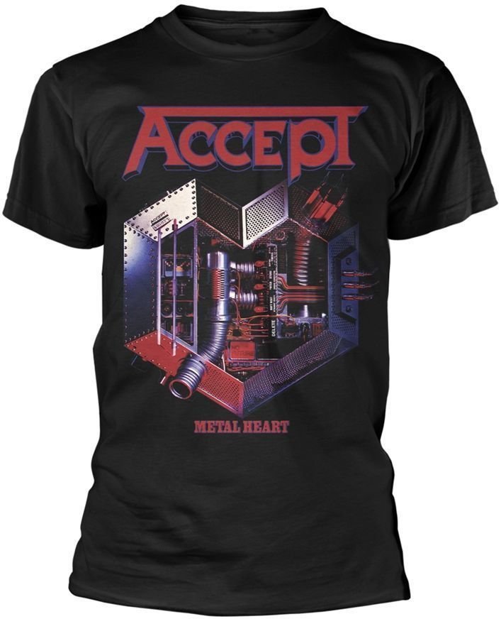 T-shirt Accept Metal Heart 1 Black S T-shirt