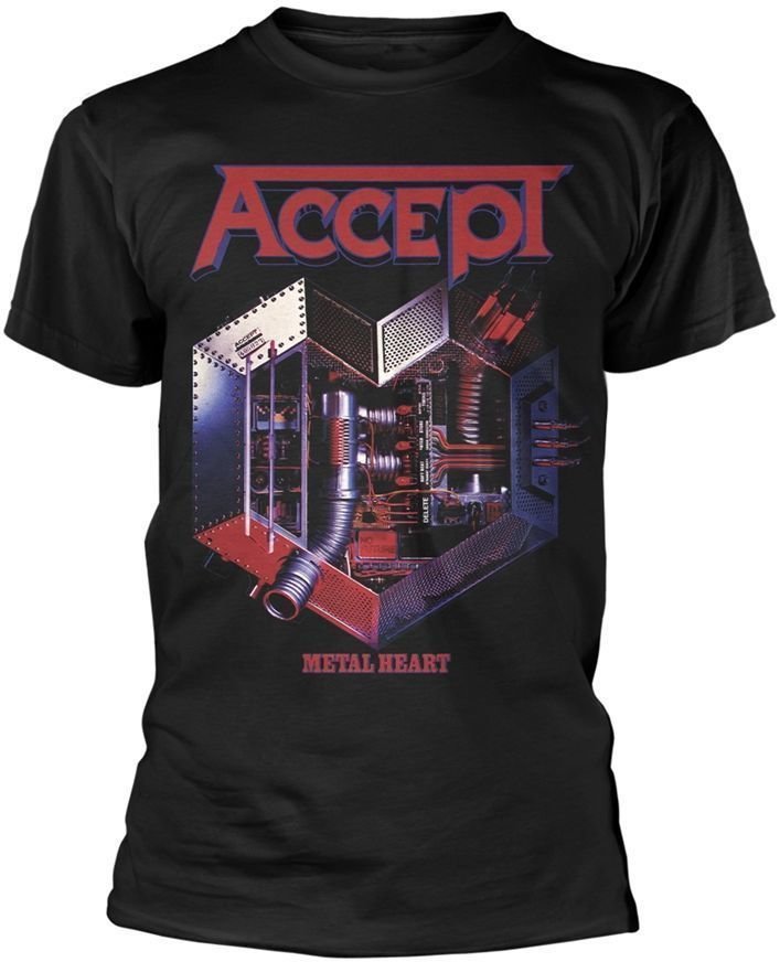 T-Shirt Accept T-Shirt Metal Heart 1 Male Black 2XL