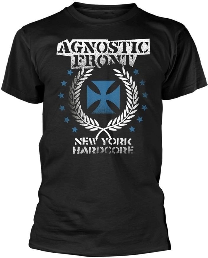 T-Shirt Agnostic Front T-Shirt Blue Iron Cross Male Black M