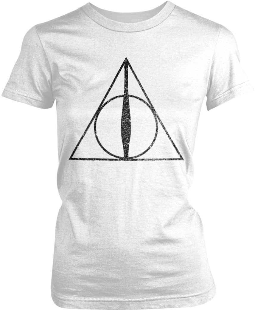 Tricou Harry Potter Tricou Deathly Hallows Symbol Femei White M