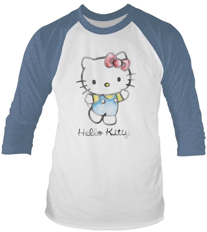 T-Shirt Hello Kitty T-Shirt Watercolour Weiß-Blau M