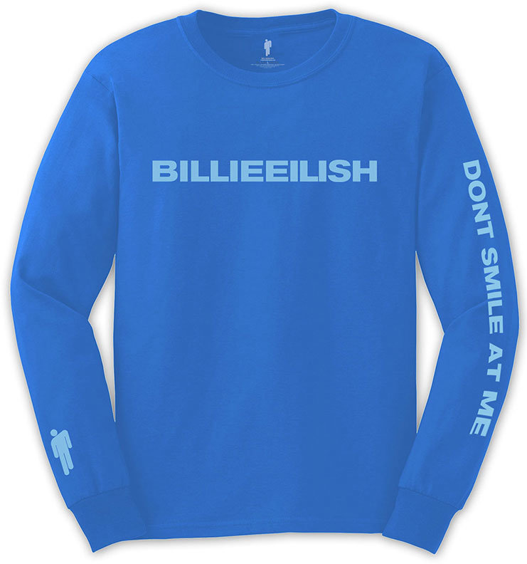 Shirt Billie Eilish Shirt Smile Unisex Blue M