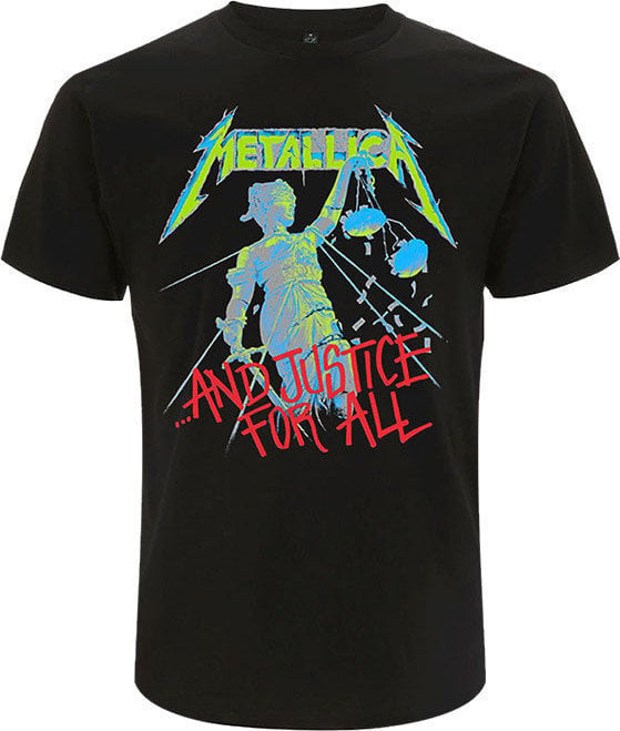 Camiseta de manga corta Metallica Camiseta de manga corta Unisex And Justice For All Original Unisex Black L