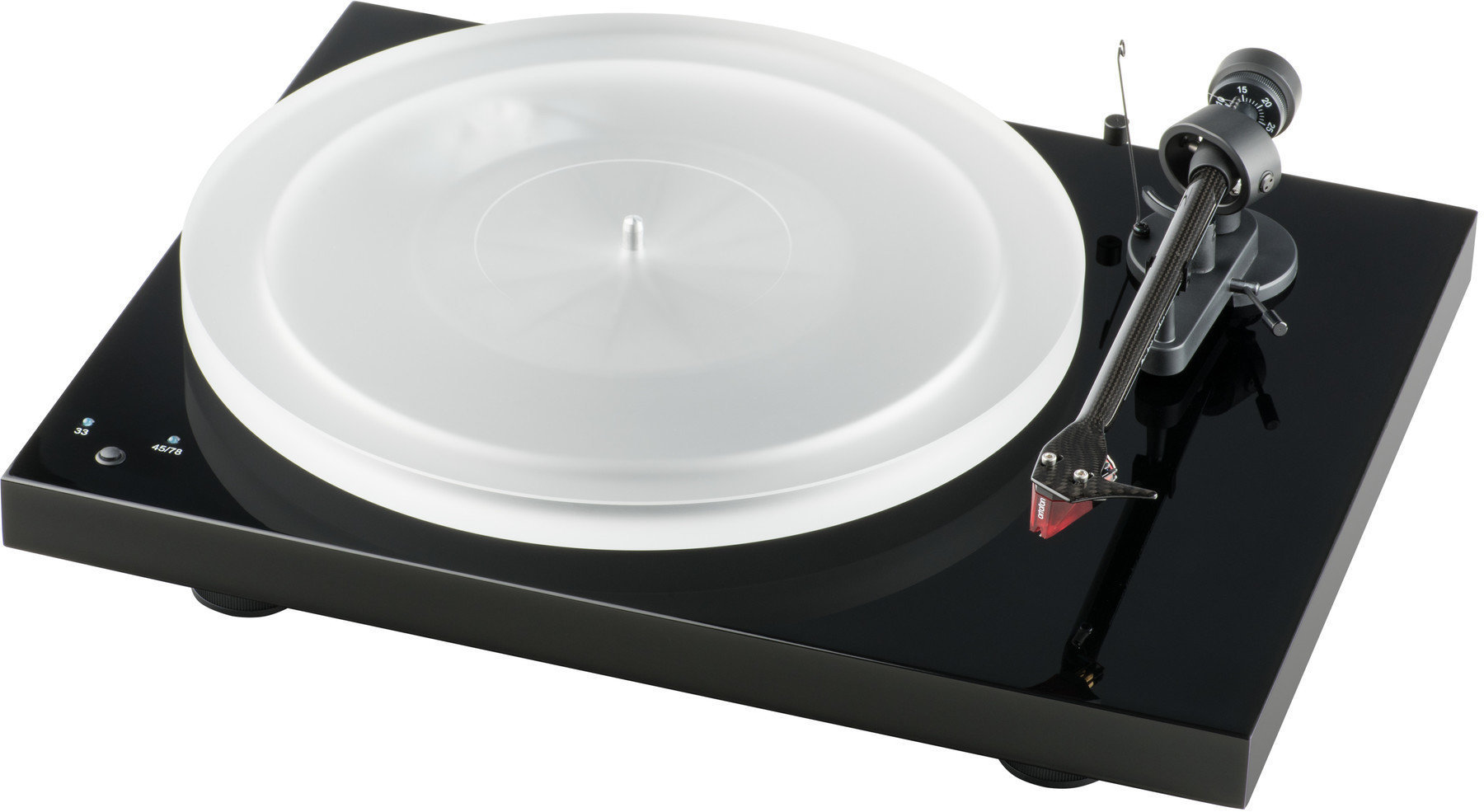 Hi-Fi-Drehscheibe Pro-Ject Debut Carbon RecordMaster Hires 2M Red High Gloss Black