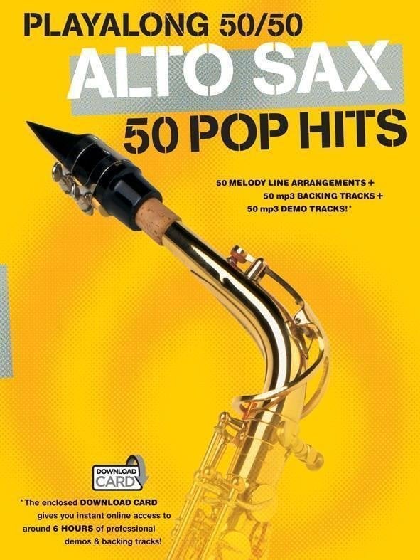 Spartiti Musicali Strumenti a Fiato Hal Leonard Playalong 50/50: Alto Sax - 50 Pop Hits Spartito