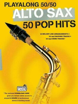 Nodeblad til blæseinstrumenter Hal Leonard Playalong 50/50: Alto Sax - 50 Pop Hits Musik bog - 1