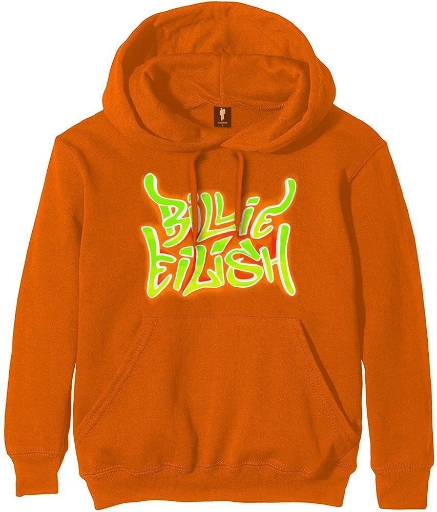 Hættetrøje Billie Eilish Hættetrøje Airbrush Flames Blohsh Orange XL