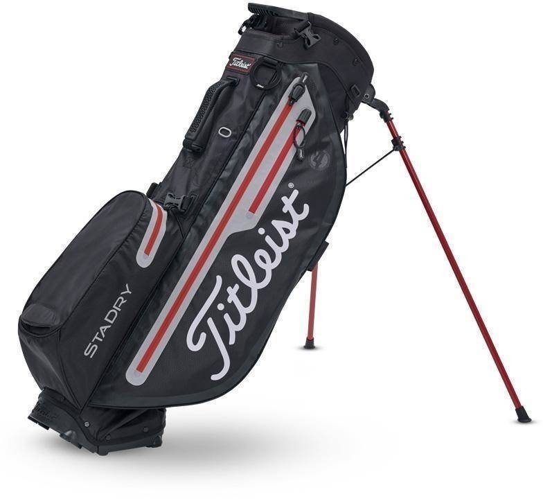 Borsa da golf Stand Bag Titleist Players 4 Plus StaDry Black/Sleet/Red Borsa da golf Stand Bag