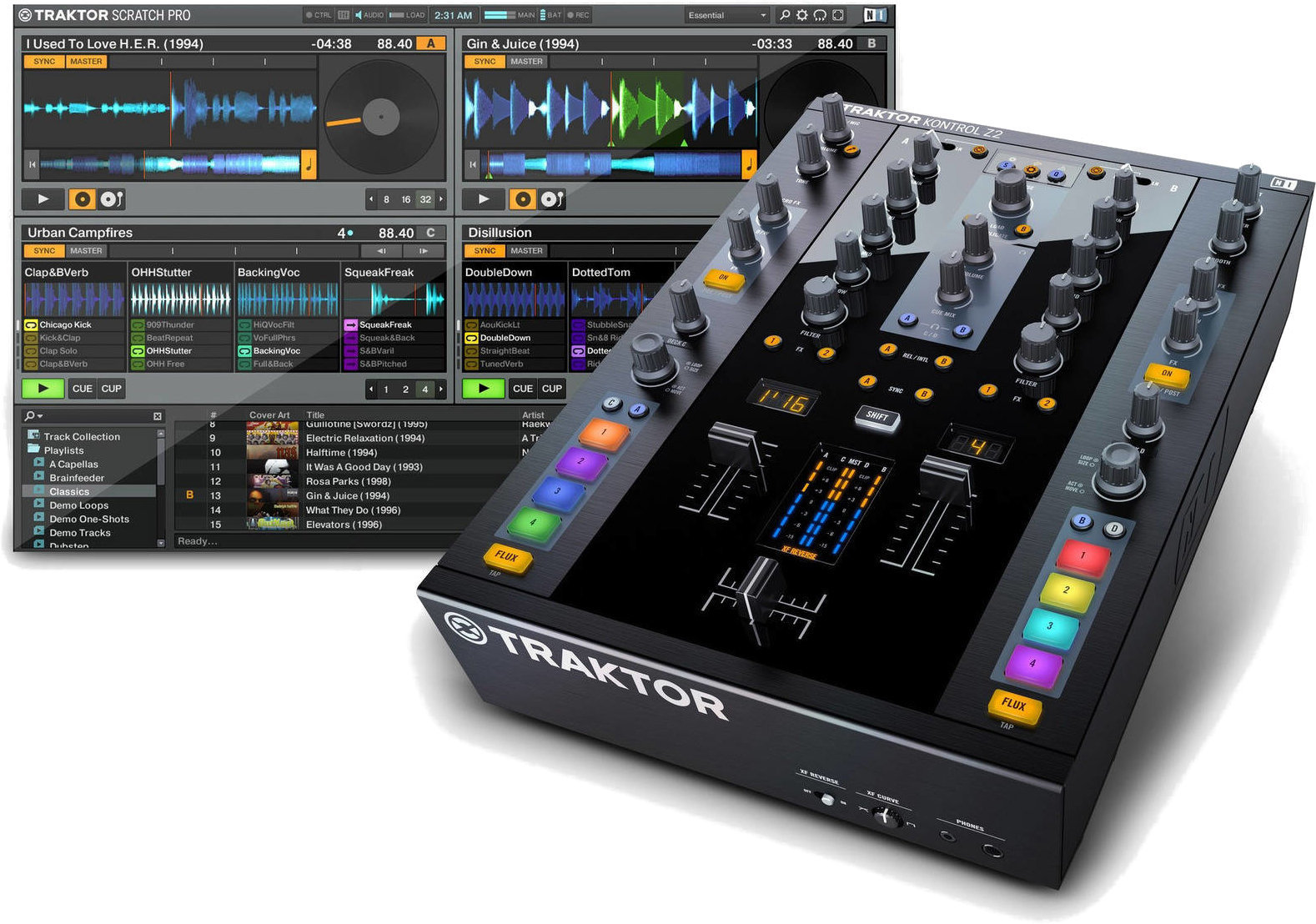 Mesa de mezclas DJ Native Instruments Traktor Kontrol Z2 Mesa de mezclas DJ