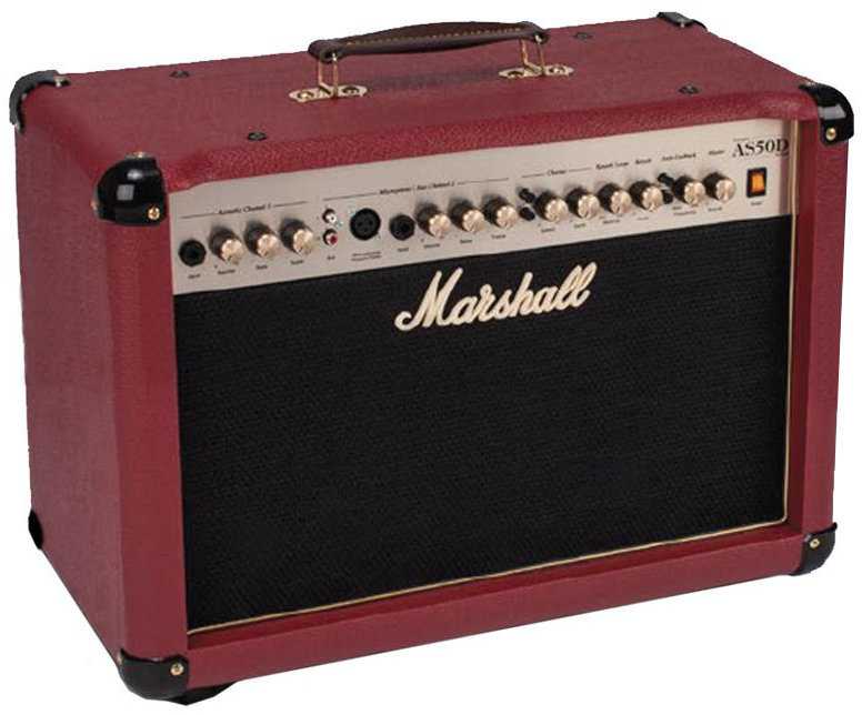 Combo de chitară electro-acustică Marshall AS50D Oxblood