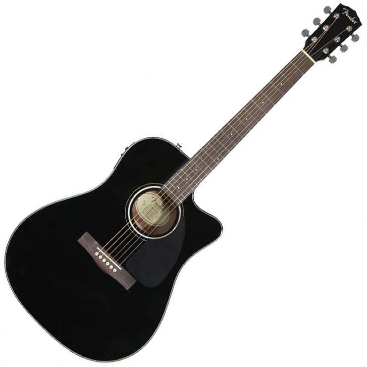 Guitare Dreadnought acoustique-électrique Fender CD-140SCE Black Satin
