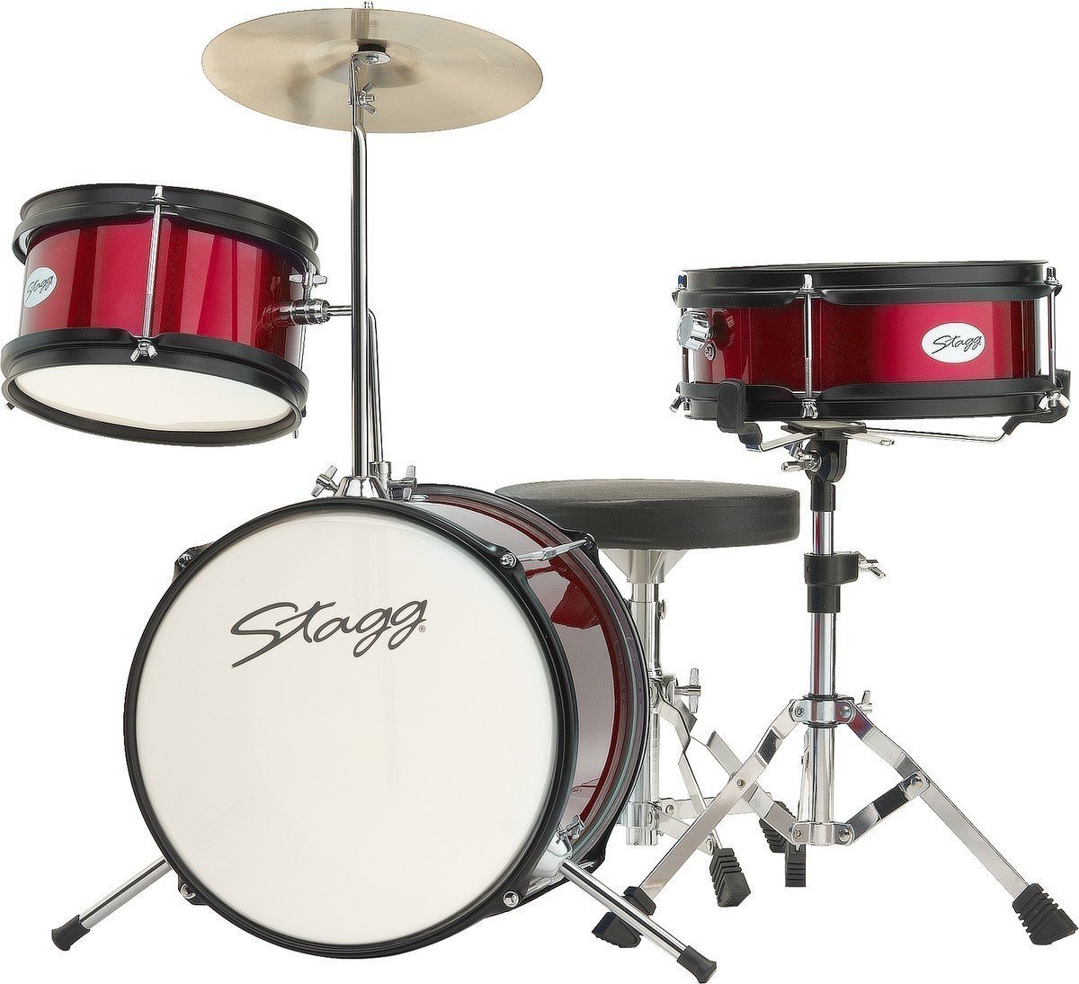 Акустични барабани-комплект Stagg TIM JR 3/16 RD MKII Red