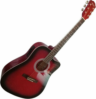 Dreadnought elektro-akoestische gitaar Aiersi SG028CE Red Sunburst - 1