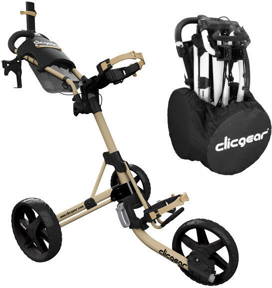 Manuálny golfový vozík Clicgear Model 4.0 SET Matt Army Brown Manuálny golfový vozík