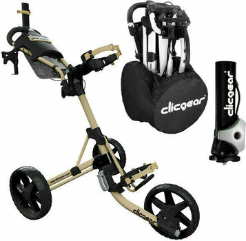 Manuální golfové vozíky Clicgear Model 4.0 Deluxe SET Matt Army Brown Manuální golfové vozíky - 1