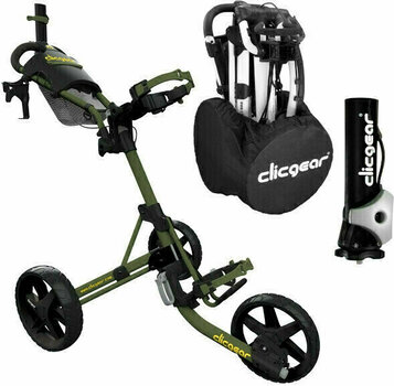 Manuální golfové vozíky Clicgear Model 4.0 Deluxe SET Matt Army Green Manuální golfové vozíky - 1
