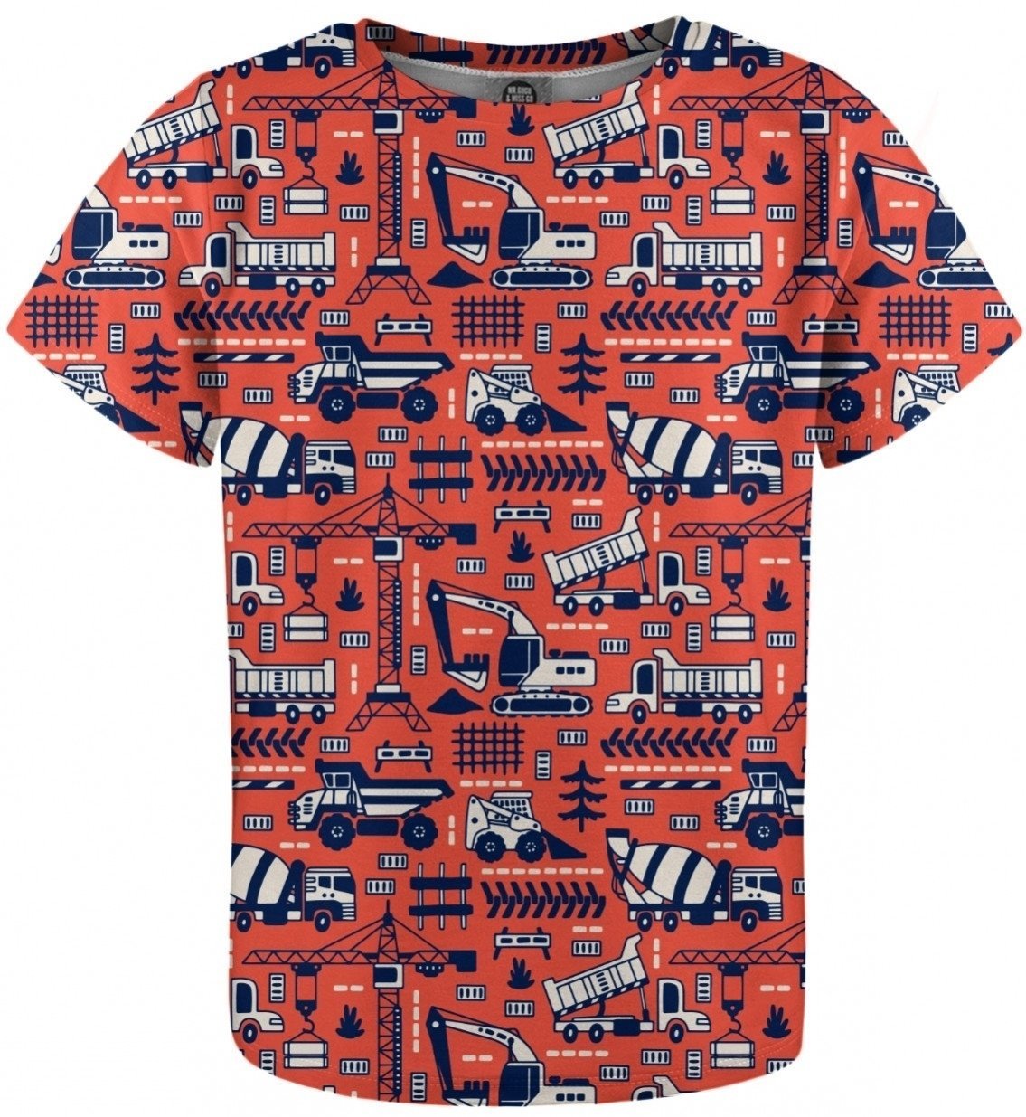 T-Shirt Mr. Gugu and Miss Go T-Shirt Trucks Orange Pattern 4 - 6 Y