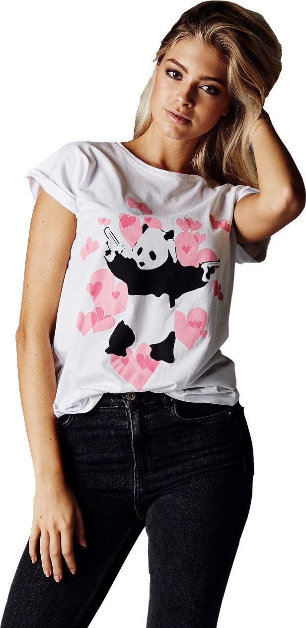 Shirt Banksy Panda Heart White M Shirt