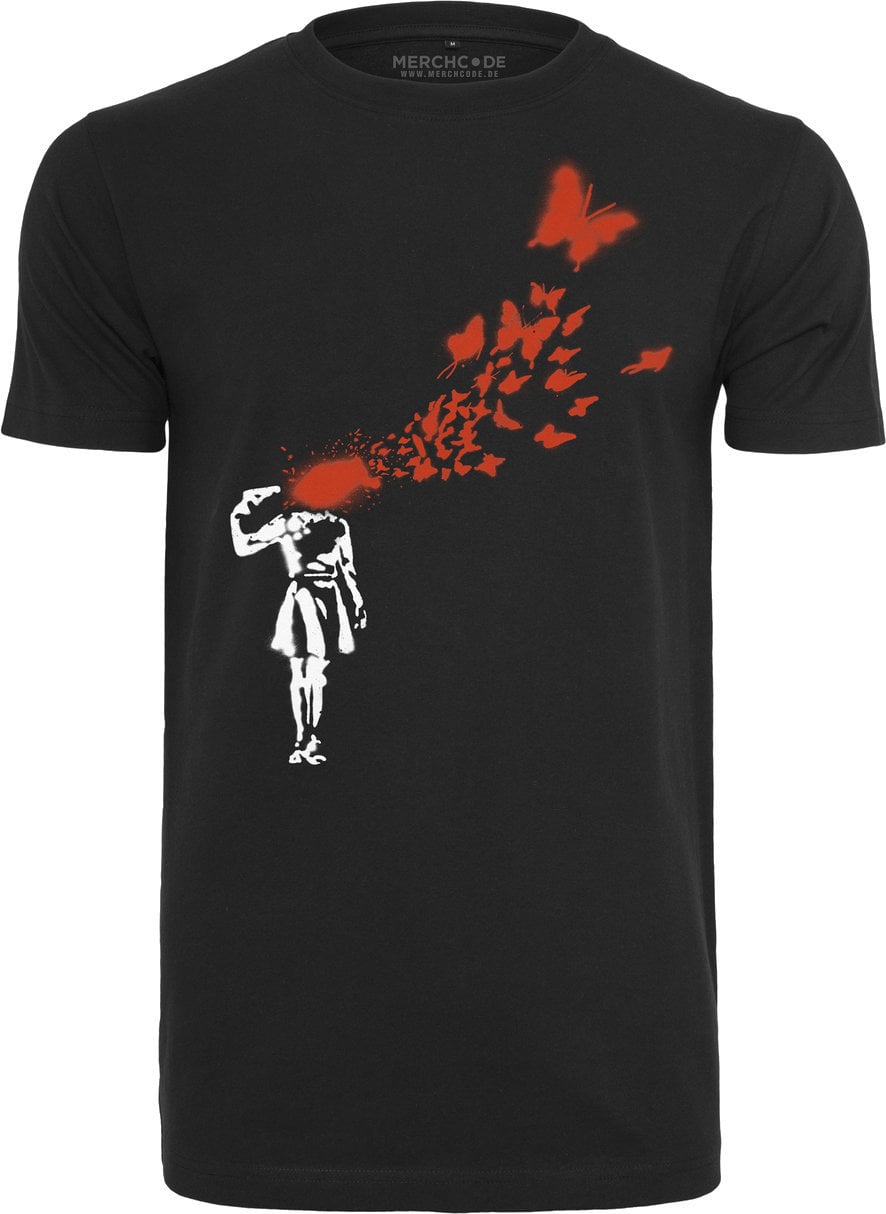 Tričko Banksy Butterfly Black XL Tričko