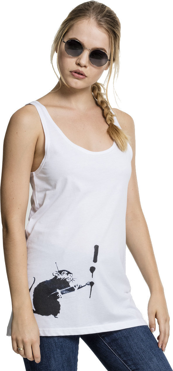 Shirt Banksy Shirt Painter Rat Dames White S