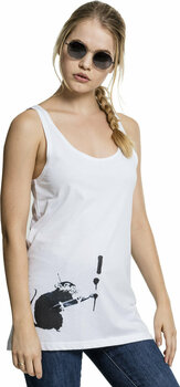 T-Shirt Banksy T-Shirt Painter Rat Damen White S - 1