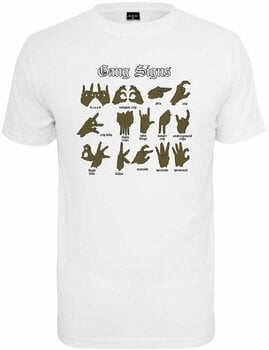 Риза Mister Tee Риза Gang Signs Мъжки бял L - 1