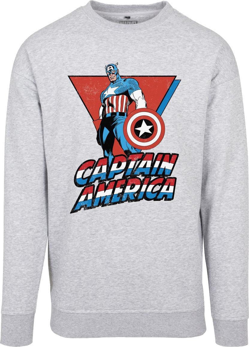 Shirt Captain America Shirt Crewneck Heren Grey M