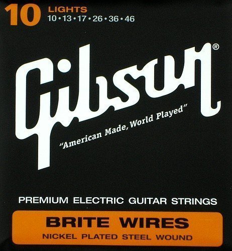 Cordas para guitarra elétrica Mi Gibson 700L Brite Wires Electric 010-046