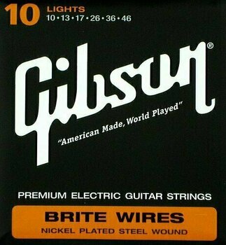 Strenge til E-guitar Gibson 700L Brite Wires Electric 010-046 - 1