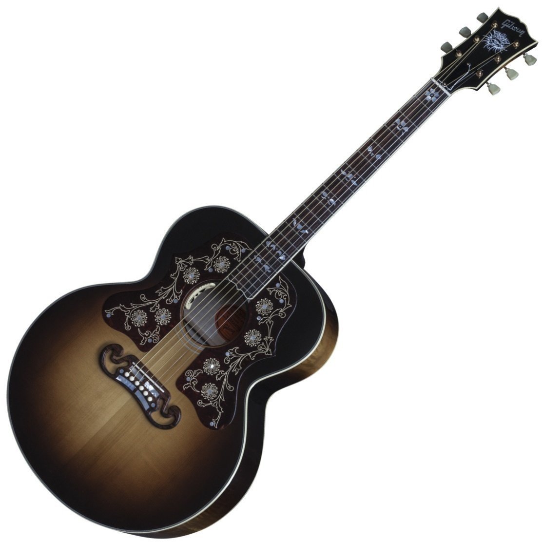 Guitare Jumbo acoustique-électrique Gibson Bob Dylan SJ-200 Players Edition Vintage Sunburst