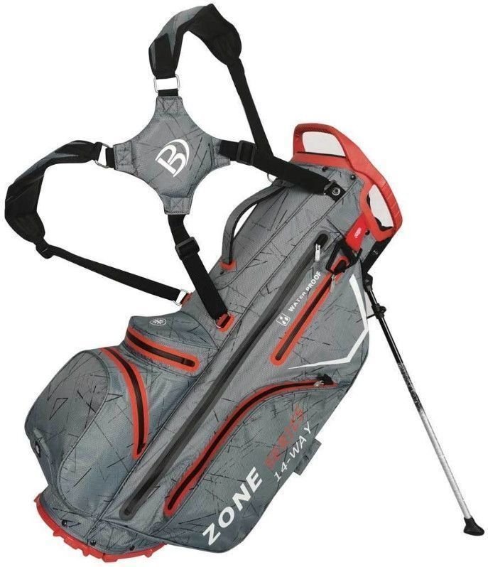 Golf Bag Bennington Zone 14 Canon Grey Flash/Red Golf Bag