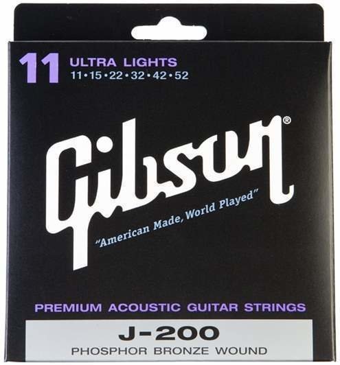 Gitarrsträngar Gibson J200 Phosphor Bronze 11-53
