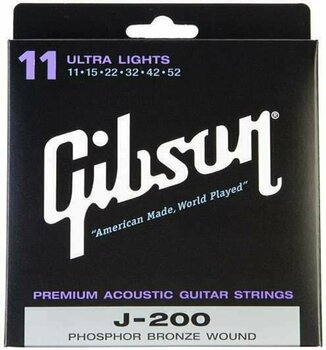 Cordes de guitares acoustiques Gibson J200 Phosphor Bronze 11-53 - 1