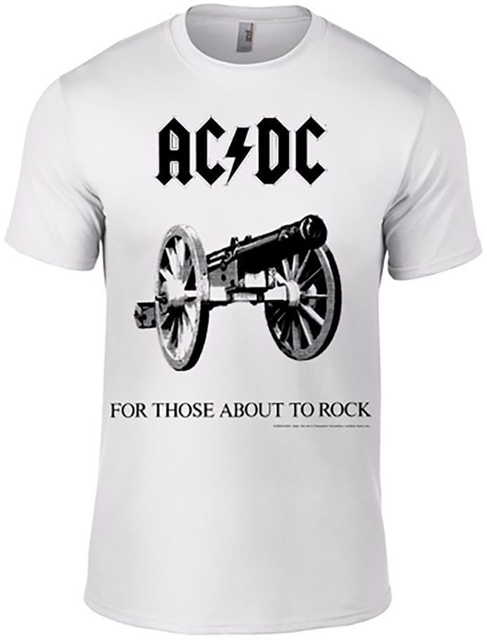 Shirt AC/DC Shirt For Those About To Rock Heren White L