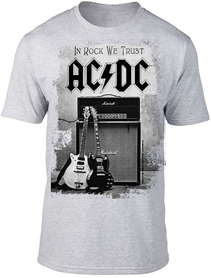 Camiseta de manga corta AC/DC Camiseta de manga corta In Rock We Trust Grey S