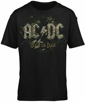 Skjorte AC/DC Skjorte Rock Or Bust Unisex Black 11 - 12 Y - 1