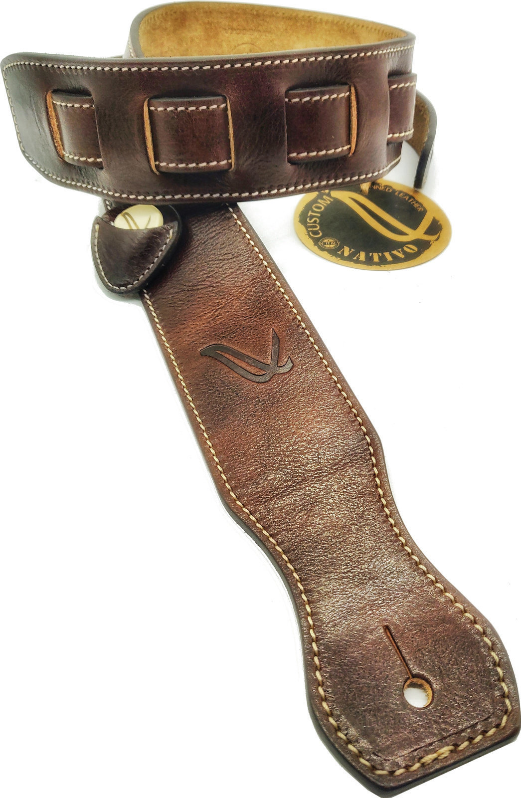 Gitarový pás Wambooka Nativo Custom Gitarový pás Brown Leather