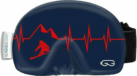 Ski Goggle Case Soggle Goggle Cover Heartbeat Skier Red Ski Goggle Case - 1