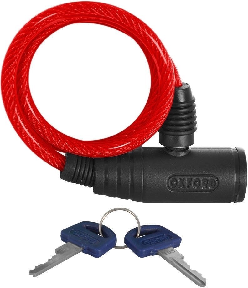 Motorcycle Lock Oxford Bumper Cable Red Motorcycle Lock