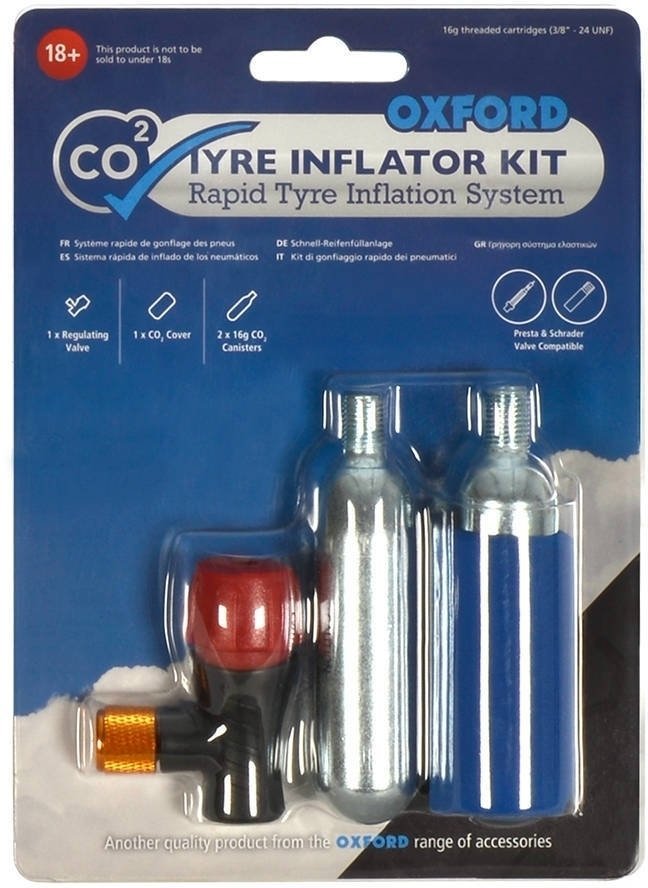 Motorcycle Repair Kit Oxford CO2 Tyre Inflation Kit